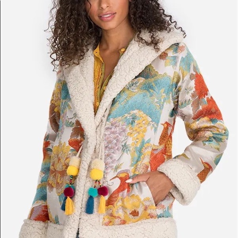 Johnny Was Peoney Jacquard Coat worn 1x.